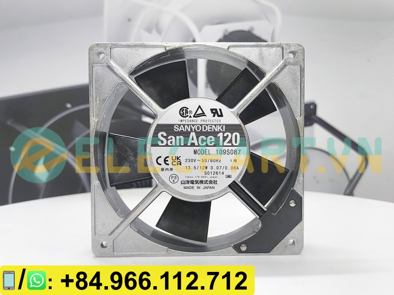 Quạt tản nhiệt SANYO DENKI 109S087, 230VAC, 120x120x25mm