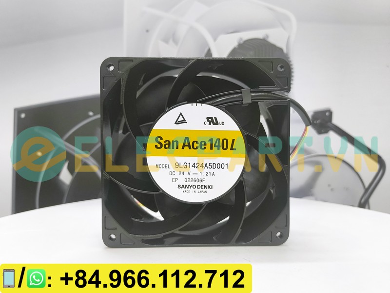 Quạt biến tần SANYO DENKI 9LG1424A5D001, 24VDC, 140x140x51mm