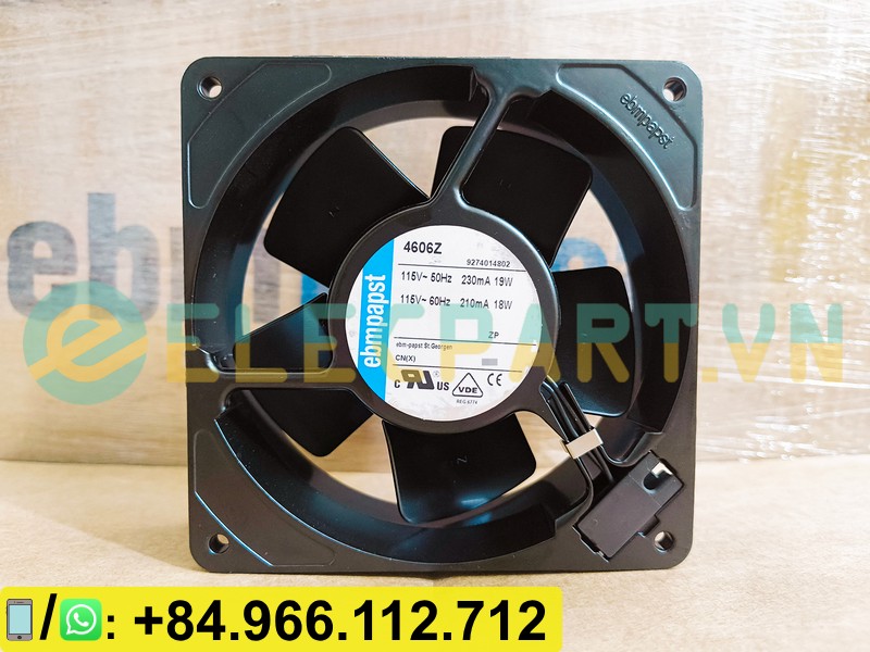 Quạt tản nhiệt EBMPAPST 4606Z, 115VAC, 120x120x38mm