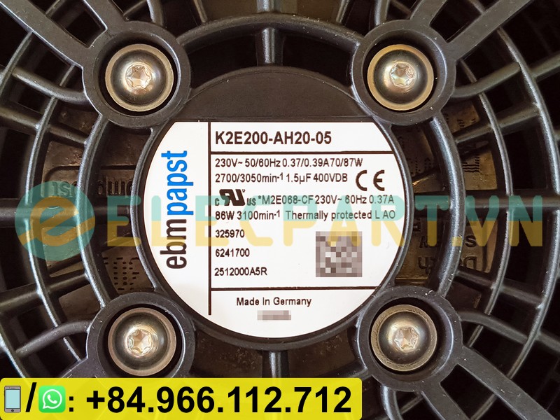 Quạt tản nhiệt EBMPAPST K2E200-AH20-05, 230VAC, 200mm