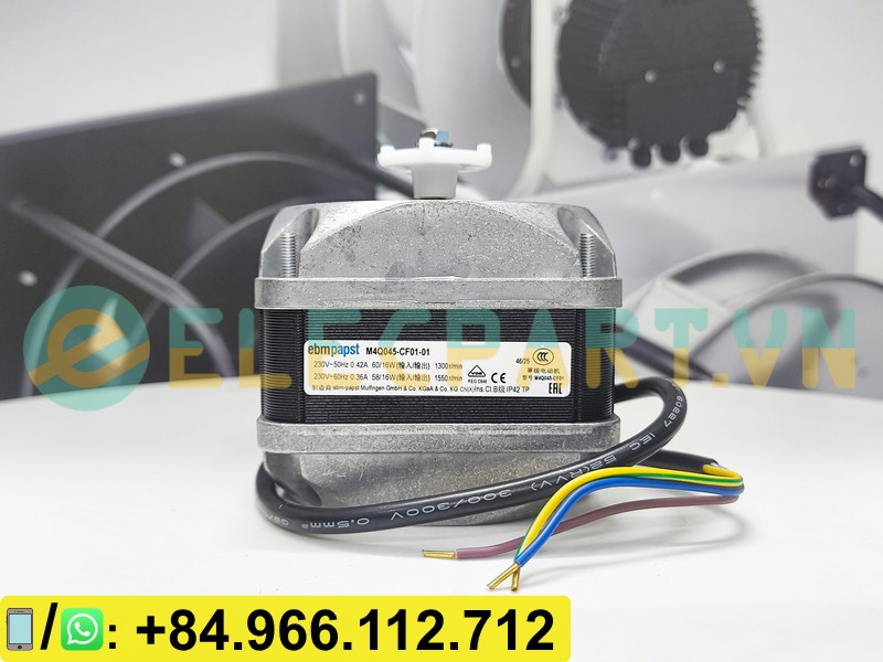 Motor quạt EBMPAPST M4Q045-CF01-01 dùng cho tủ đông, 230VAC