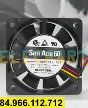 Quạt biến tần SANYO DENKI 109P0612H701, 12VDC, 60x60x15mm