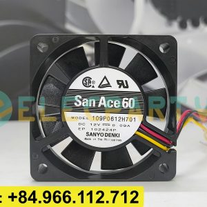 Quạt biến tần SANYO DENKI 109P0612H701, 12VDC, 60x60x15mm