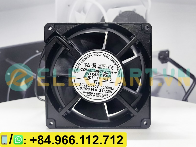 Quạt tản nhiệt COMMONWEALTH FP-108-7 S1-B, 220-240VAC, 127x127x38mm