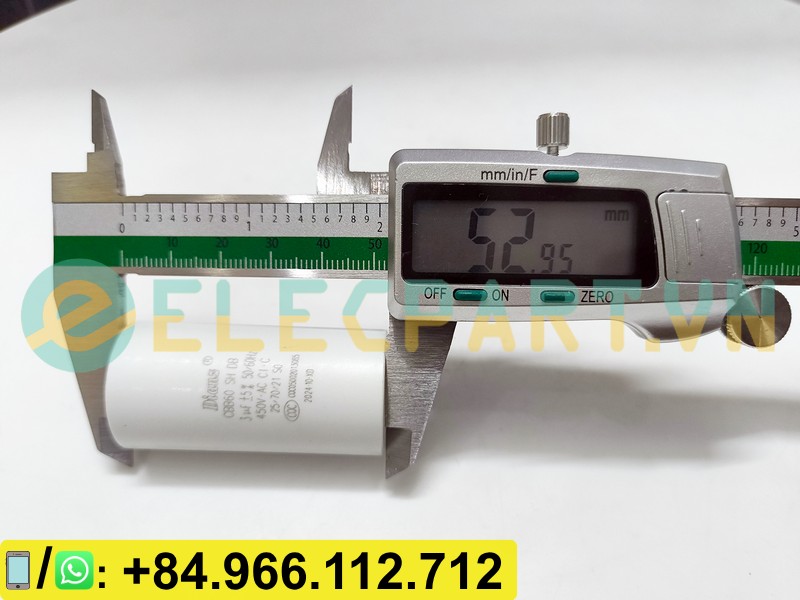 Tụ điện Dianz CBB60 3uF, 450VAC Giắc cắm