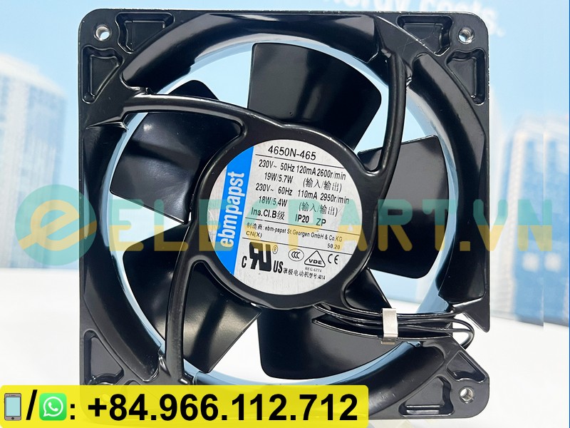Quạt tản nhiệt EBMPAPST 4650N-465, 230VAC, 120x120x38mm