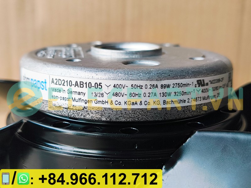 Quạt tản nhiệt EBMPAPST A2D210-AB10-05, 400VAC, 210mm