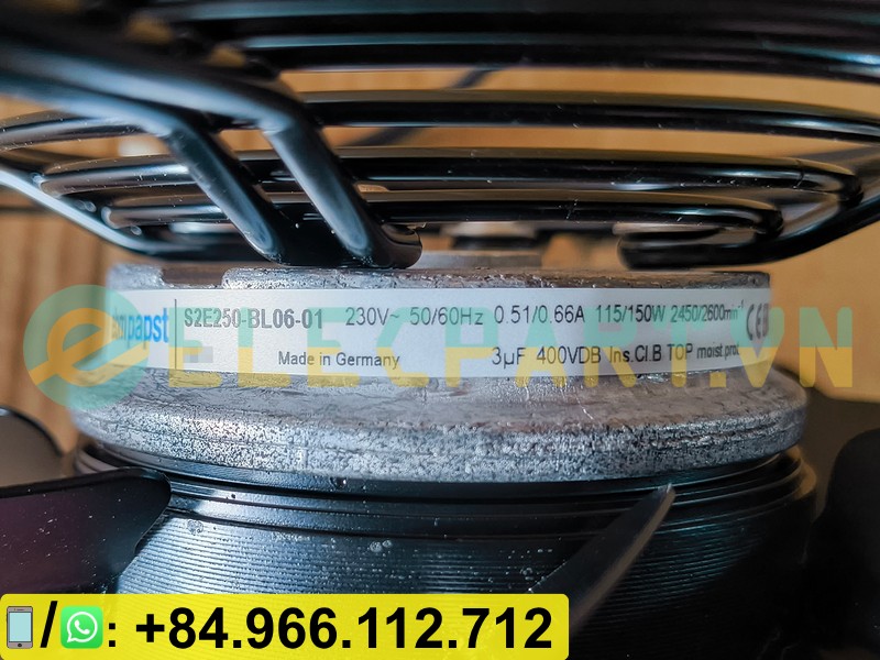 Quạt tản nhiệt EBMPAPST S2E250-BL06-01, 230VAC, 250mm