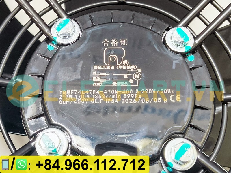 Quạt dàn lạnh MAER YDWF74L47P4-470N-400S, 220VAC, 400mm