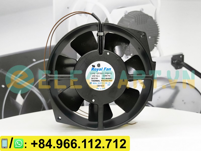 Quạt tản nhiệt ROYAL UT797C-TP[B13], 230VAC, 172x150x38mm