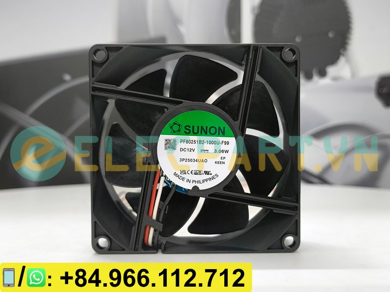 Quạt tản nhiệt SUNON PF80251B2-1000U-F99, 12VDC, 80x80x25mm