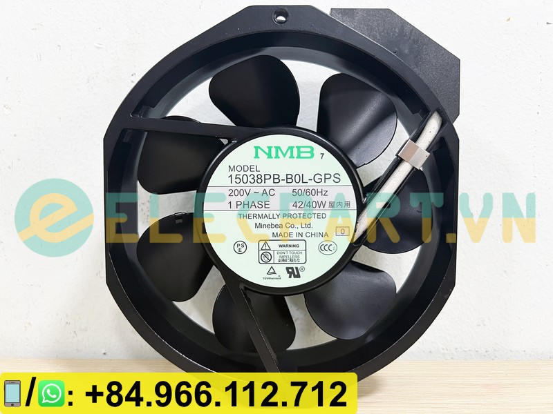 Quạt tản nhiệt NMB 15038PB-B0L-GPS, 200VAC, 172x150x38mm