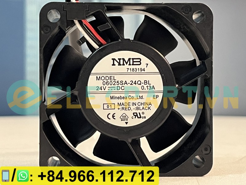 Quạt tản nhiệt NMB 06025SA-24Q-BL, 24VDC, 60x60x25mm