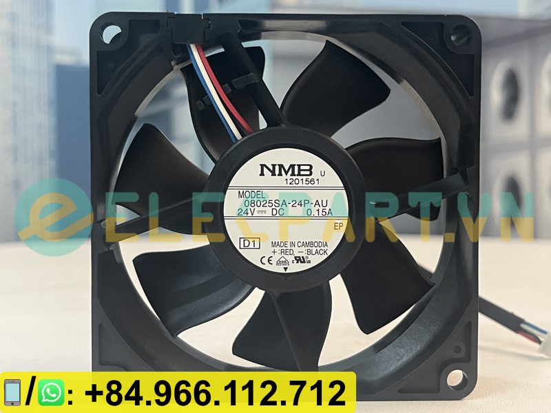 Quạt tản nhiệt NMB 08025SA-24P-AU, 24VDC, 80x80x25mm