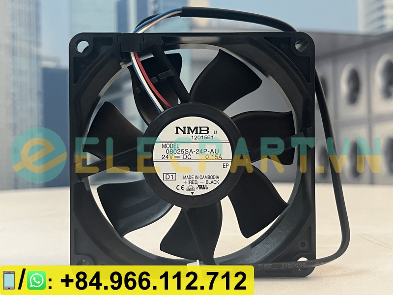 Quạt tản nhiệt NMB 08025SA-24P-AU, 24VDC, 80x80x25mm