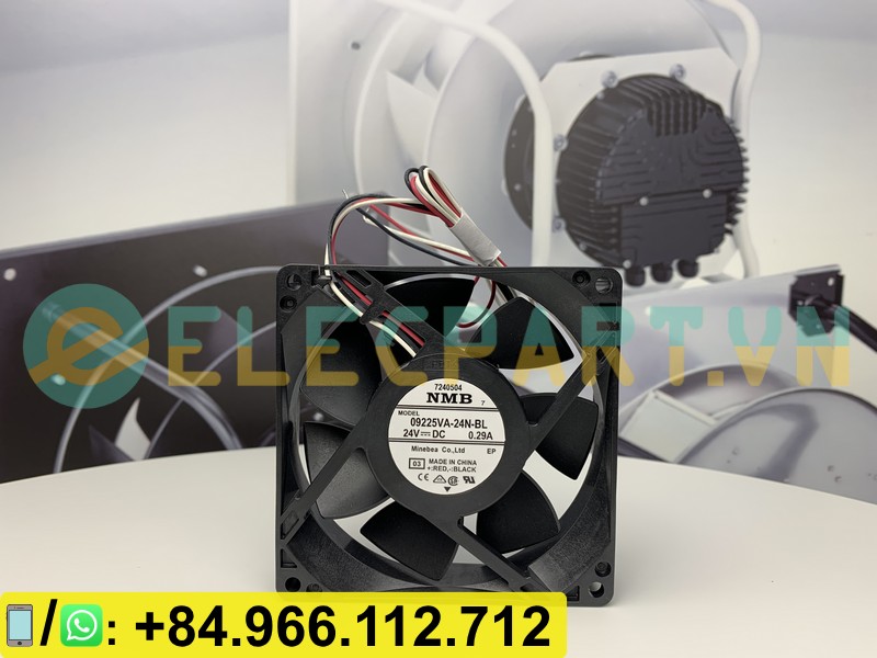 Quạt tản nhiệt NMB 09225VA-24N-BL, 24VDC, 92x92x25mm
