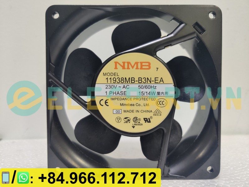 Quạt tản nhiệt NMB 11938MB-B3N-EA, 230VAC, 120x120x38mm