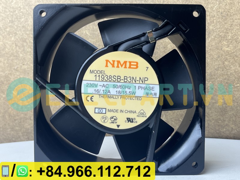 Quạt tản nhiệt NMB 11938SB-B3N-NP, 230VAC, 120x120x38mm