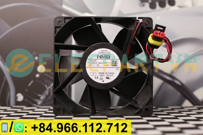 Quạt tản nhiệt NMB 12038VE-24Q-GAE, 24VDC, 120x120x38mm