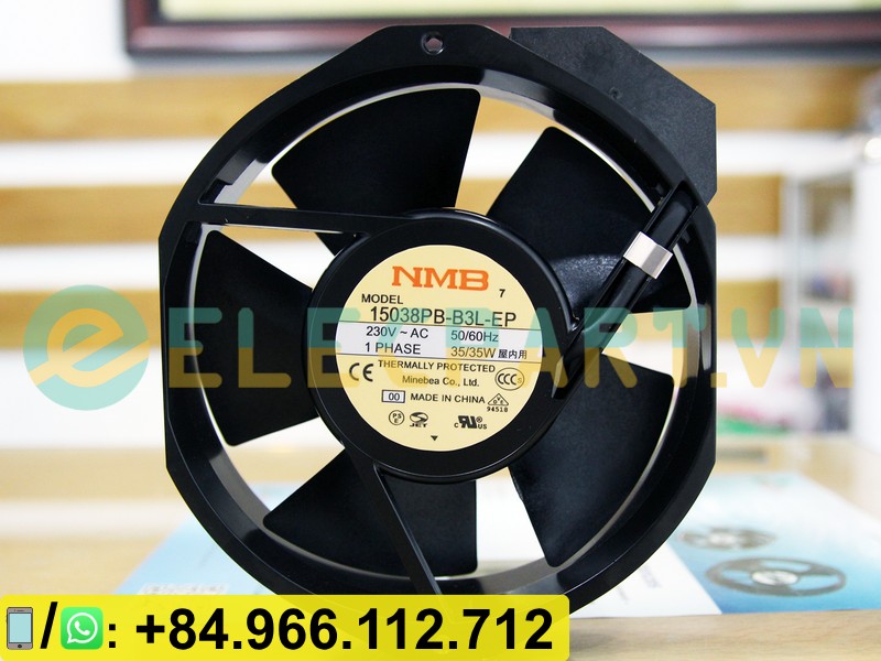 Quạt tản nhiệt NMB 15038PB-B3L-EP, 230VAC, 172x150x38mm