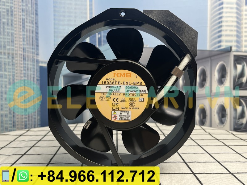 Quạt tản nhiệt NMB 15038PB-B3L-EPS, 230VAC, 172x150x38mm