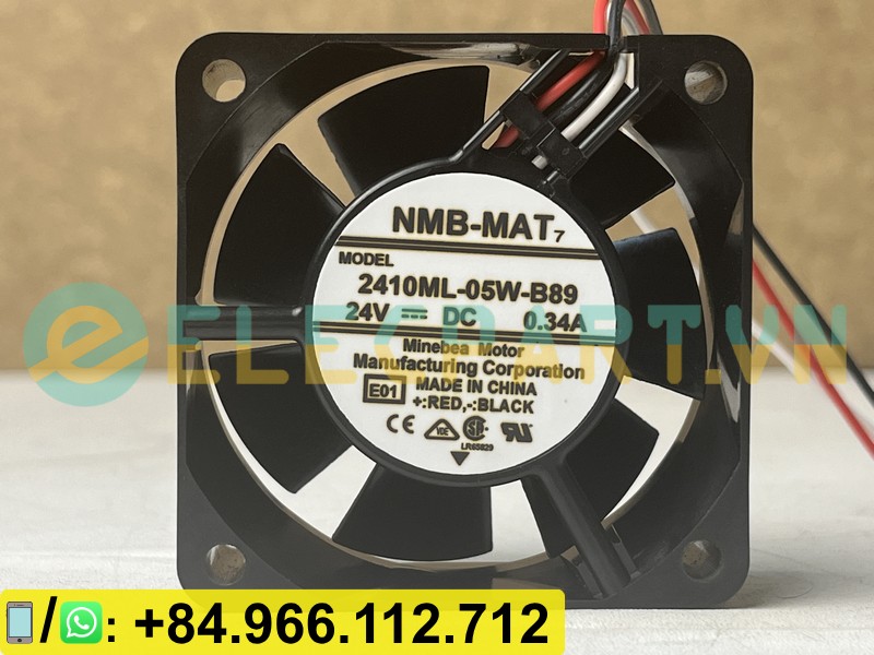 Quạt tản nhiệt NMB 2410ML-05W-B89, 24VDC, 60x60x25mm