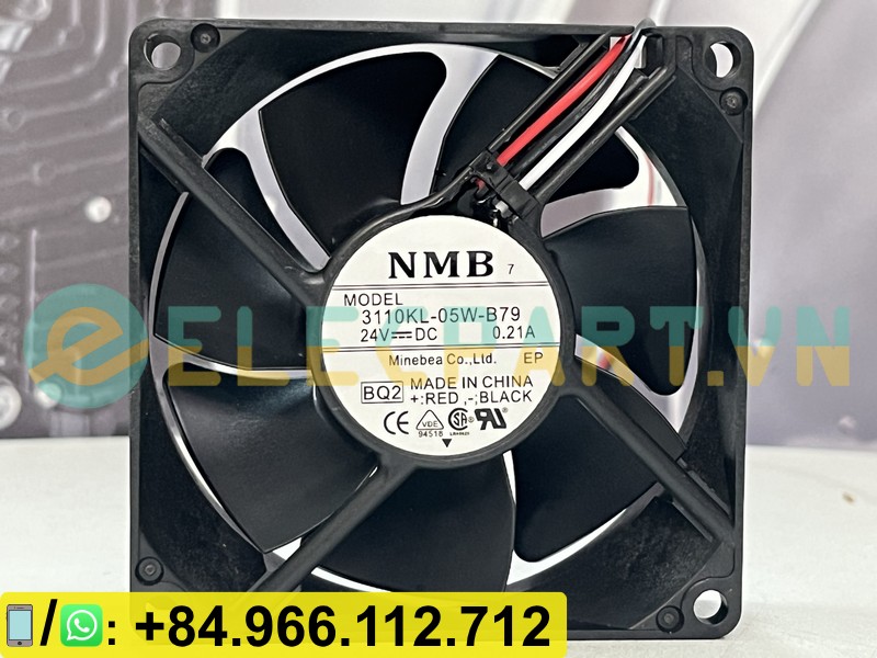 Quạt tản nhiệt NMB 3110KL-05W-B79, 24VDC, 80x80x25mm
