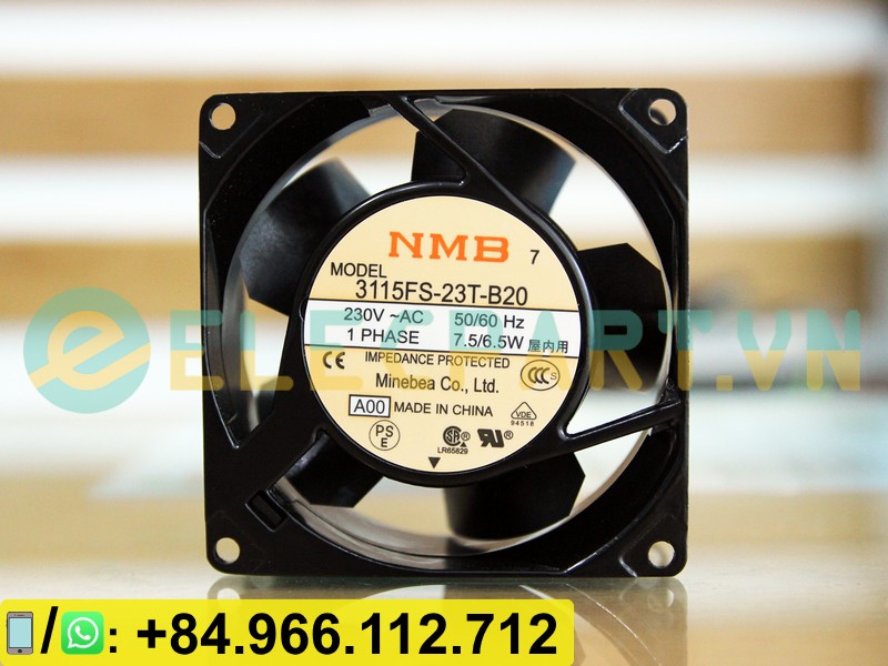 Quạt tản nhiệt NMB 3115FS-23T-B20, 230VAC, 80x80x38mm