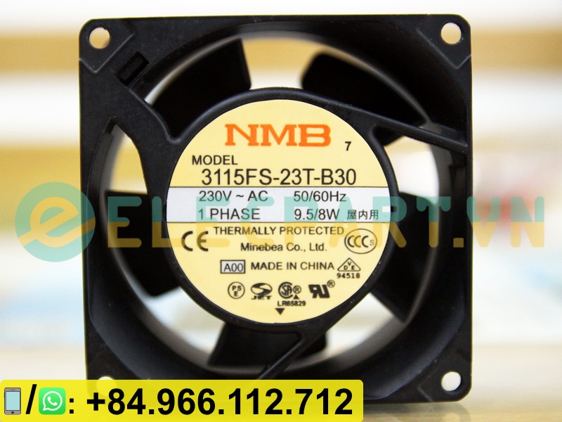 Quạt tản nhiệt NMB 3115FS-23T-B30, 230VAC, 80x80x38mm