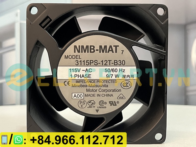 Quạt tản nhiệt NMB 3115PS-12T-B30, 115VAC, 80x80x38mm