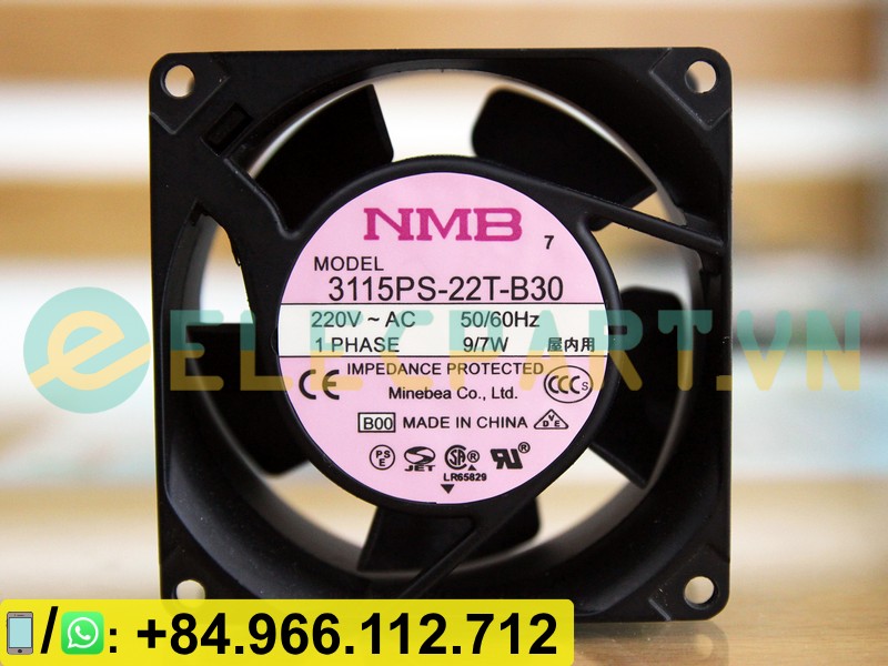 Quạt tản nhiệt NMB 3115PS-22T-B30, 220VAC, 80x80x38mm