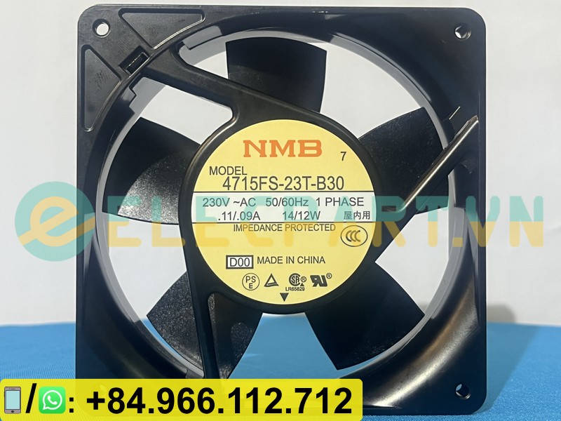 Quạt tản nhiệt NMB 4715FS-23T-B30, 230VAC, 120x120x38mm