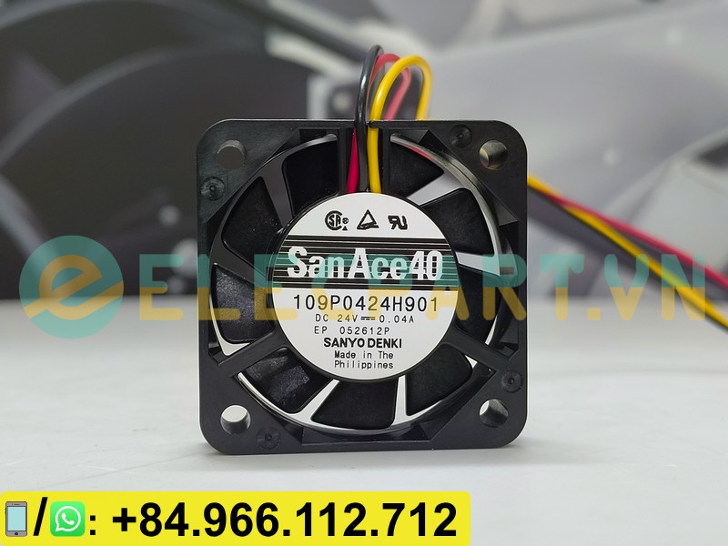 Quạt tản nhiệt SANYO DENKI 109P0424H901, 24VDC, 40x40x10mm