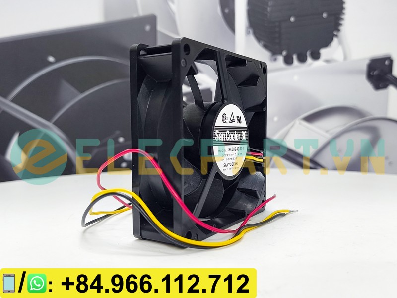 Quạt tản nhiệt SANYO DENKI 9A0824G401, 24VDC, 80x80x25mm