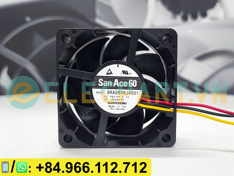 Quạt tản nhiệt SANYO DENKI 9RA0648J4001, 48VDC, 60x60x25mm