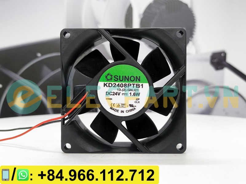 Quạt tản nhiệt SUNON KD2408PTB1, 24VDC, 80x80x25mm