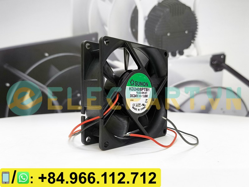 Quạt tản nhiệt SUNON KD2408PTB1, 24VDC, 80x80x25mm