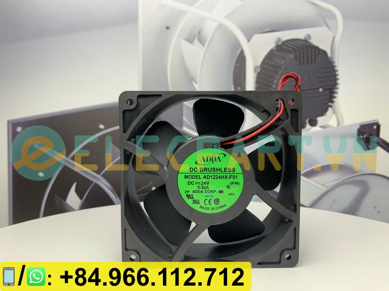 Quạt tản nhiệt ADDA AD1224HX-F51, 24VDC, 120x120x38mm
