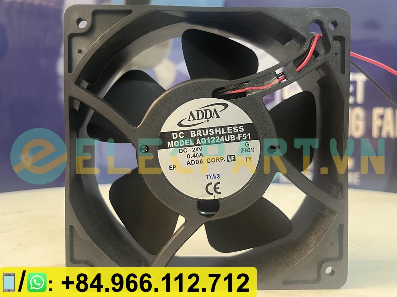 Quạt tản nhiệt ADDA AQ1224UB-F51, 24VDC, 120x120x38mm