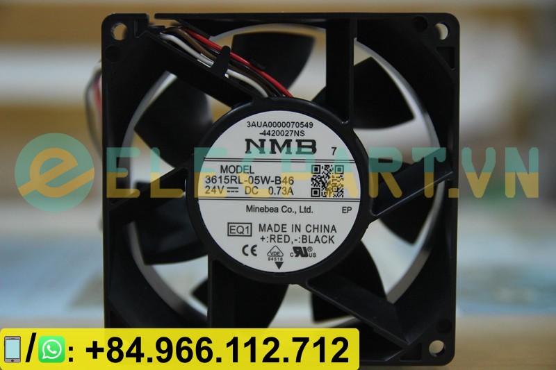 Quạt tản nhiệt NMB 3615RL-05W-B46, 24VDC, 92x92x38mm