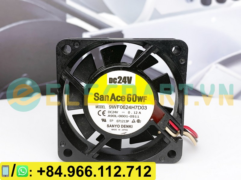 Quạt tản nhiệt SANYO DENKI 9WF0624H7D03, 24VDC, 60x60x15mm
