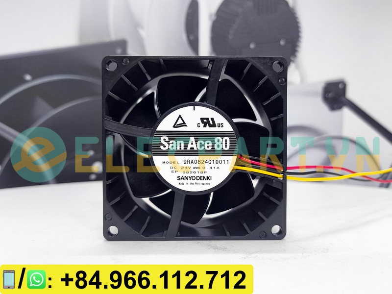 Quạt tản nhiệt SANYO DENKI 9RA0824G10011, 24VDC, 80x80x38mm