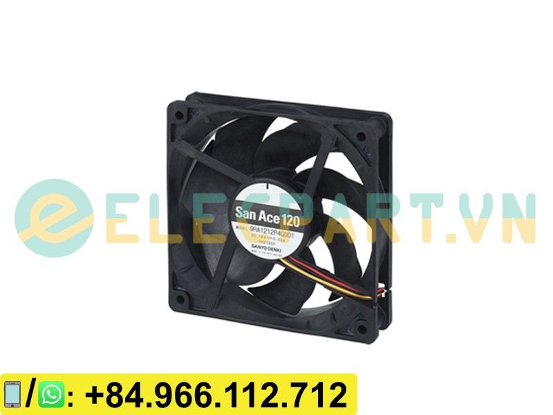 Quạt tản nhiệt SANYO DENKI 9RA1224H40021, 24VDC, 120x120x25mm