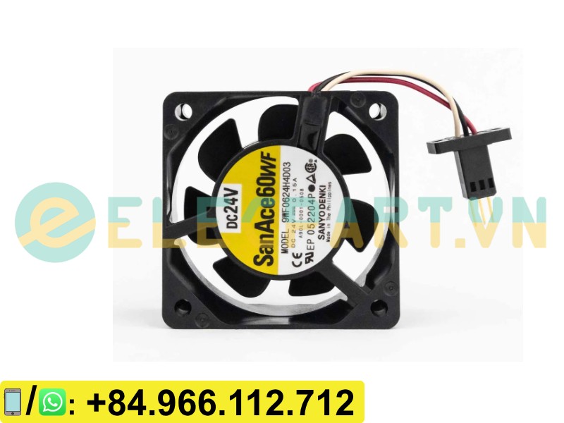 Quạt tản nhiệt SANYO DENKI 9WF0624H4D03, 24VDC, 60x60x25mm