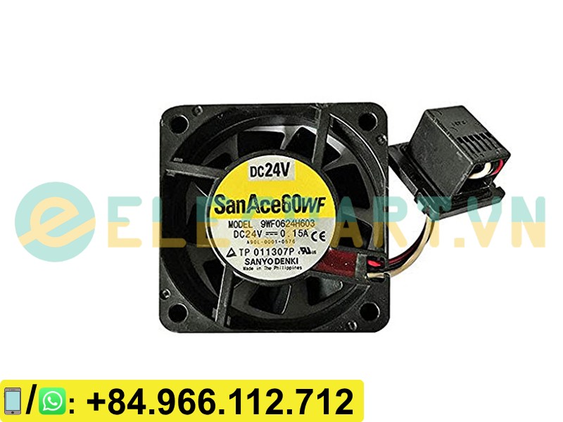 Quạt tản nhiệt SANYO DENKI 9WF0624H603, 24VDC, 60x60x20mm